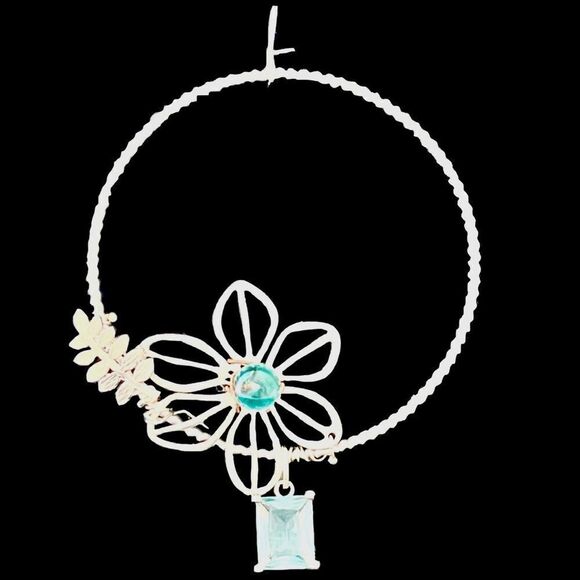 HANDCRAFTED Boho Chic Aquamarine & Lampwork Earrings - Picture 2 of 3